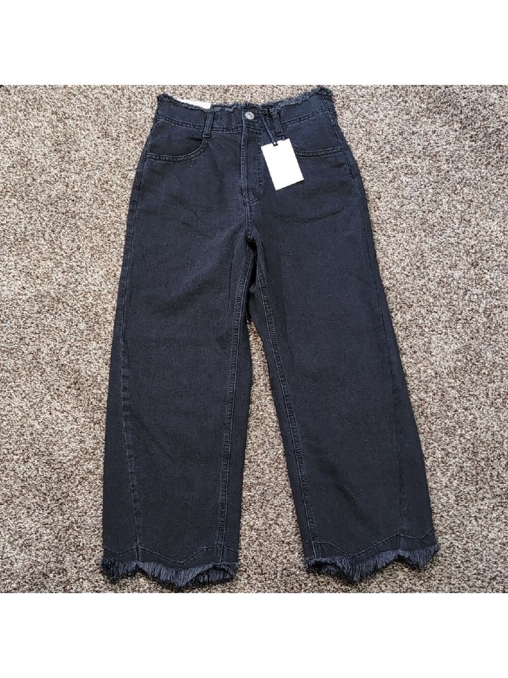 Zara High Rise Culotte Raw Edge Slim Size 2 NEW